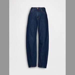 Gap High Rise Barrel Jeans Dark Rinse